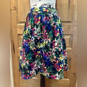 J. Crew Factory • Brushstroke Floral Print Skirt • Gathered • Size 4